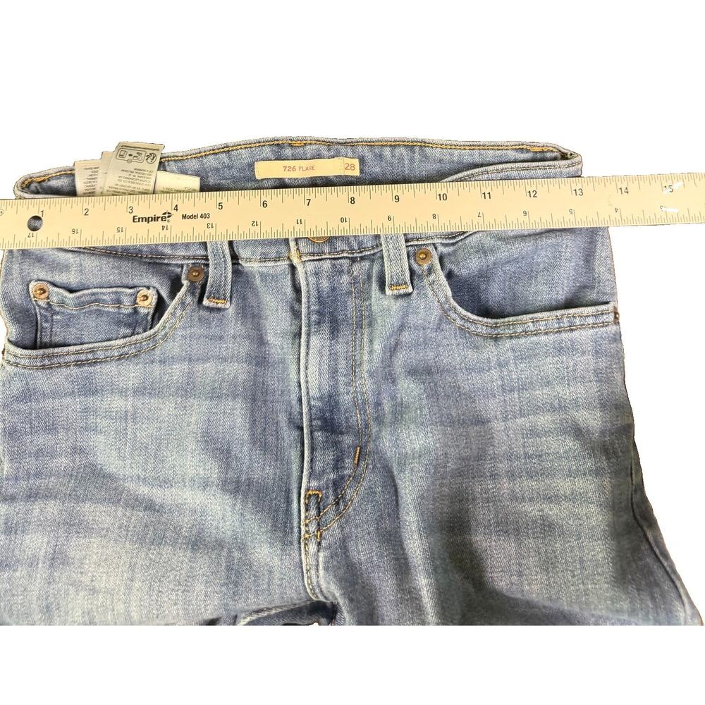 Levi’s 726 Flare Jeans W28 L32 Light Wash High Rise Stretch - Picture 7 of 13
